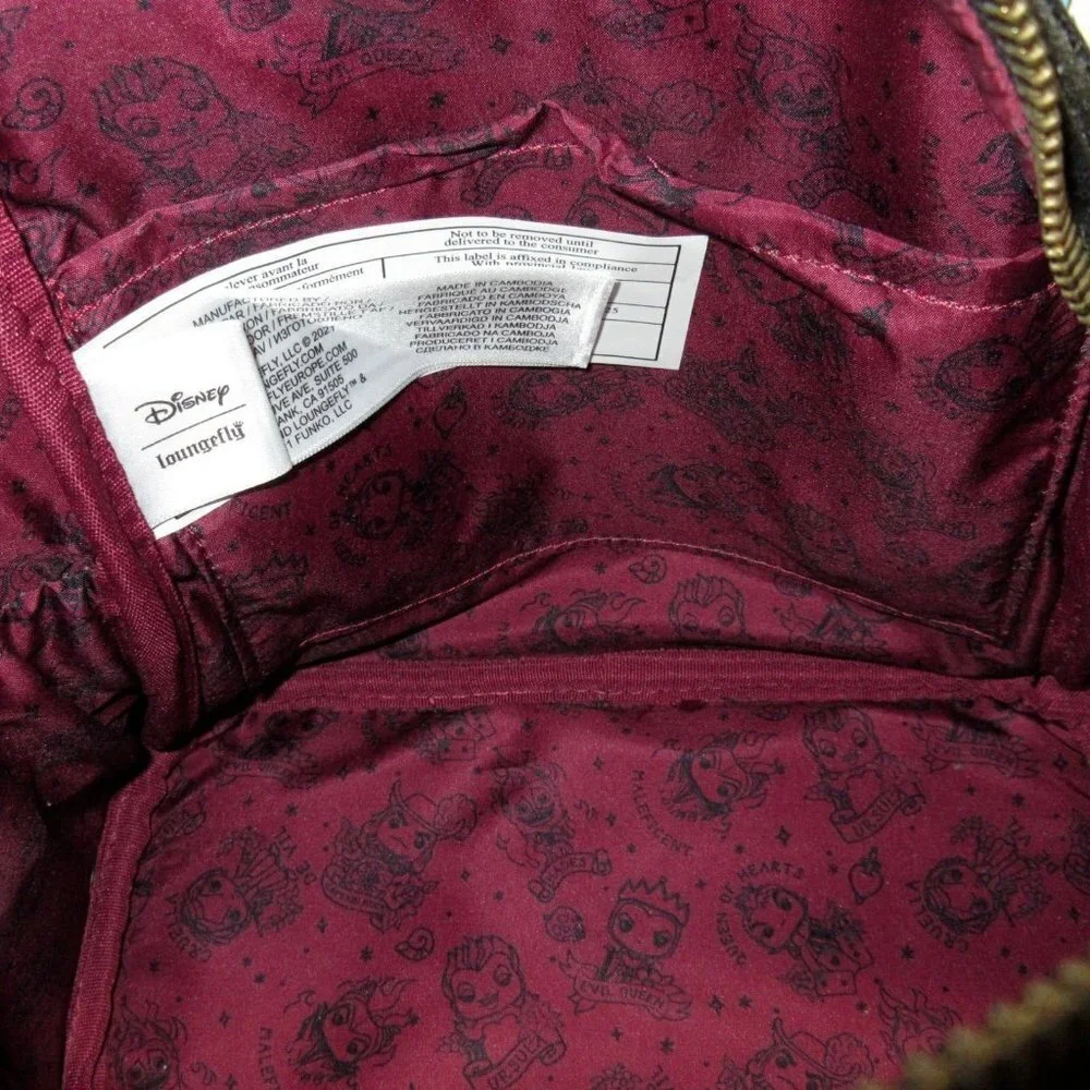 NWT Loungefly POP! x Disney Villains Tattoo Print Mini Backpack